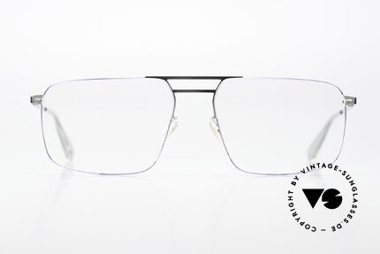 Mykita Hiro Silver / Super Blue Coloring, eckige Brille der LESSRIM-Kollektion von 2015-2019, Passend für Herren