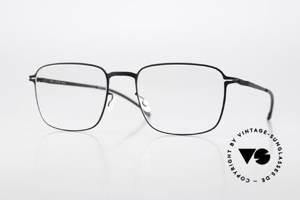 Mykita Iver Brille Eckig Schwarz Metall, Mykita Brille, Modell LITE Iver, Gr. 52-20, col. 002, Passend für Herren und Damen