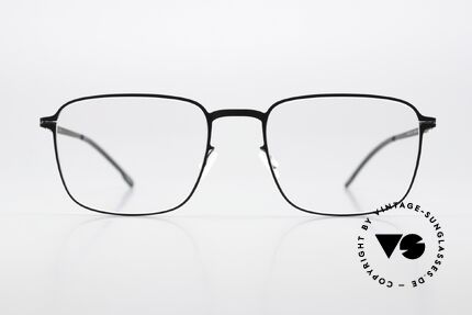 Mykita Iver Brille Eckig Schwarz Metall, eckige Brille der LITE-Kollektion (Damen & Herren), Passend für Herren und Damen
