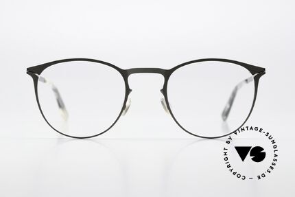 Mykita Malte Pantobrille Shiny Graphite, Panto-Brille aus der Lite-Kollektion von 2017-2018, Passend für Herren und Damen