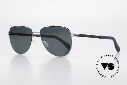 Mykita Mylon Leaf Sonnenglas Polarisierend, Color Code 309 ist = 'Navy Blue / Shiny Silver', Passend für Herren und Damen
