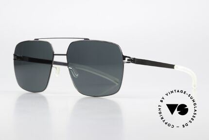 Mykita Landon Sonnengläser Polarisierend, col. "Shiny Silver" mit polarisierenden Sonnengläsern, Passend für Herren