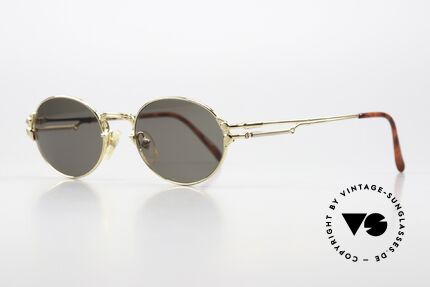 Jean Paul Gaultier 55-4173 Ovale Vintage Sonnenbrille, 22KT vergoldeter Rahmen; Sonnenglas mit 100% UV, Passend für Herren und Damen