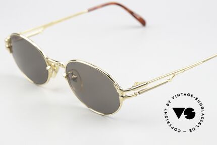Jean Paul Gaultier 55-4173 Ovale Vintage Sonnenbrille, interessante Designdetails; Top-Qualität: typisch JPG, Passend für Herren und Damen