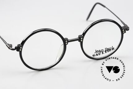 Jean Paul Gaultier 55-7261 Vintage Brille Rund 1991, ungetragene Rarität mit original Etui von JP Gaultier, Passend für Herren und Damen