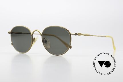 Jean Paul Gaultier 55-2172 90er Brille Made In Japan, mattgoldenes 90er Jahre Unikat in TOP-Qualität, Passend für Herren und Damen