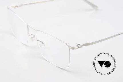 Mykita Takeo Brille Eckig Shiny Silver, wohlbekannte Spitzenqualität; handmade in Germany, Passend für Herren und Damen