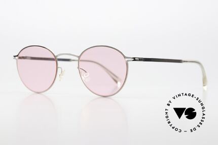 Mykita Tona Sonnenbrille Panto Klein, color code 051: Shiny Silver / Jellypink Solid Lenses, Passend für Herren und Damen