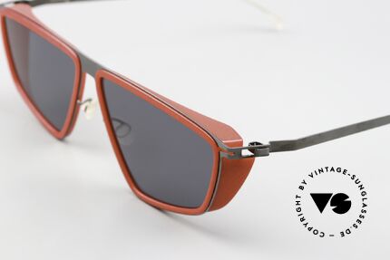 Mykita Mylon Tribe Crimson Red Shiny Graphite, futuristische Designersonnenbrille aus Berlin, Passend für Herren und Damen