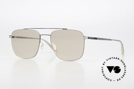 Mykita Yuuto Shiny Silver Soft Brown Solid, Mykita Sonnenbrille, Yuuto, Größe 54-19, color 051, Passend für Herren