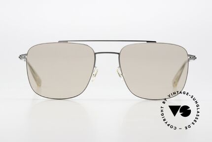 Mykita Yuuto Shiny Silver Soft Brown Solid, eckige Sonnenbrille der LESSRIM-Kollektion v. 2017, Passend für Herren