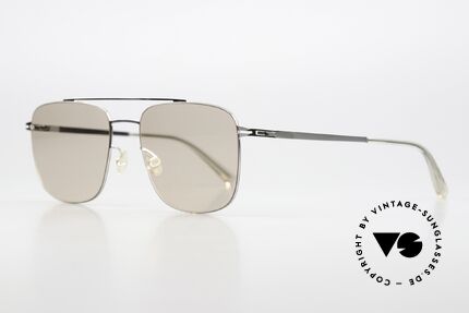 Mykita Yuuto Shiny Silver Soft Brown Solid, Farbcode 051: Shiny Silver / Soft Brown Solid lenses, Passend für Herren