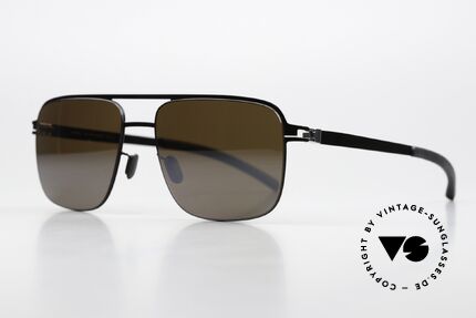 Mykita Wilder Verspiegelt Polarisierend, col. 152: "Jet Black / Pro Hi-Con Brown Silver Flash", Passend für Herren