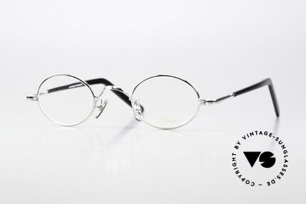 Lunor VA 101 Kleine Ovale Vintage Brille, edle Legierung (platin-plattiert); "A" = Azetat-Bügel, Passend für Herren und Damen