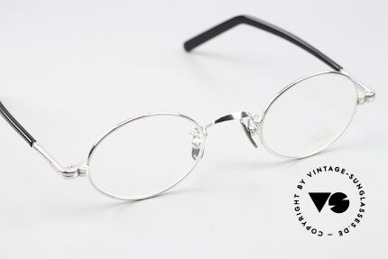 Lunor VA 100 Ovale Brille Platin Plattiert, eine ovale Fassung mit Nasenpads aus reinem Titan, Passend für Herren und Damen