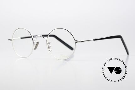 Lunor VA 110 Runde Unisexbrille Platin, ohne große Logos; stattdessen mit zeitloser Eleganz, Passend für Herren und Damen