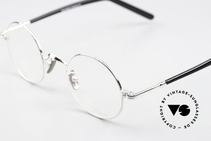 Lunor VA 110 Runde Unisexbrille Platin, hier das Modell VA110, Größe 43-24, Glashöhe 40mm, Passend für Herren und Damen