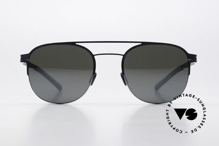 Mykita Park Silver Navy Light Silver Flash, klassische Form, Decades-Kollektion von 2017-2018, Passend für Herren und Damen