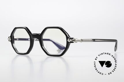 Chrome Hearts Clitco Luxusbrille Achteckig Black, hochwertige Azetat-Fassung; made in Japan, Passend für Herren und Damen