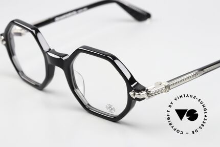 Chrome Hearts Clitco Luxusbrille Achteckig Black, mit den typischen Chrome Hearts Insignien, Passend für Herren und Damen