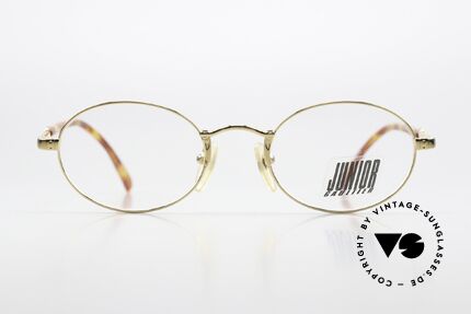 Jean Paul Gaultier 57-4173 Brille Für Musiker Von 1994, ovale Fassung, 22kt vergoldet mit orig. DEMOgläsern, Passend für Herren und Damen