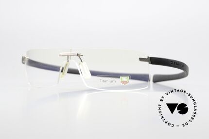 Tag Heuer 3520 Reflex Randlosbrille Made In France, formbare "Racing" Bügel aus Elastomer-Gummi, Passend für Herren