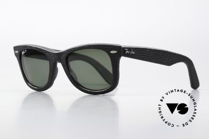 Ray Ban Wayfarer I Leather Genuine Leather Edition, mit 3P = 3Plus Polarized Lenses (polarisierend), Passend für Herren und Damen