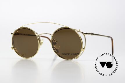 Giorgio Armani 132 Pantobrille Runder SunClip, zeitlose 80er/90er J. Giorgio Armani DesignerBrille, Passend für Herren und Damen