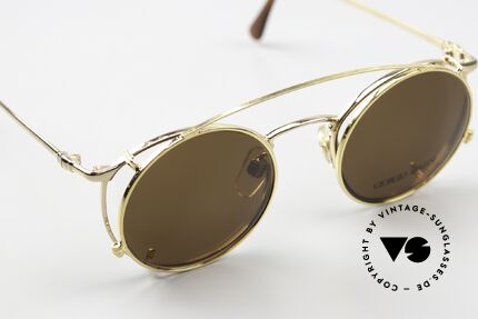 Giorgio Armani 132 Pantobrille Runder SunClip, genial als Korrektionsbrille & Sonnenbrille nutzbar, Passend für Herren und Damen