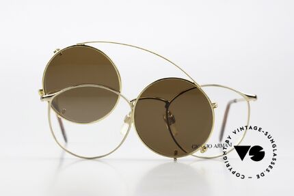 Giorgio Armani 132 Pantobrille Runder SunClip, ungetragen (wie all unsere Armani Brillenfassungen), Passend für Herren und Damen