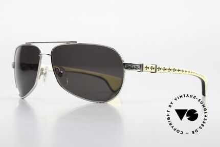 Chrome Hearts The Beast 1 Edelholz Sonnenbrille Luxus, SS-WT/EB = Shiny Silver - White / Ebony Wood, Passend für Herren