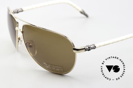 Chrome Hearts Double Dip Ordinärer Slang Modellname, color code GP-WTL = gold plated / white leather, Passend für Herren und Damen