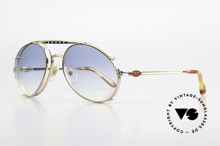 Bugatti 02908 Vintage Brille Mit Vorhänger, VINTAGE Gestell mit praktischem Sonnen-Clip, Passend für Herren