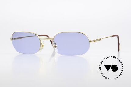 Cartier Ascot 90er Brille Halb Rahmenlos, Luxus-Sonnenbrille der Cartier 'Halb-Rahmen' Serie, Passend für Herren und Damen