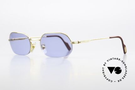 Cartier Ascot 90er Brille Halb Rahmenlos, "Ascot" benannt nach der britischen Pferderennstrecke, Passend für Herren und Damen