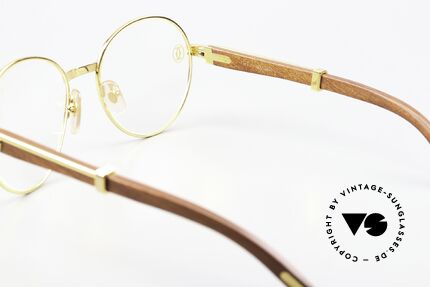 Cartier Bagatelle Runde Holzbrille 90er Jahre, KEINE Retrobrille, sondern ein altes 90er Original, Passend für Herren und Damen