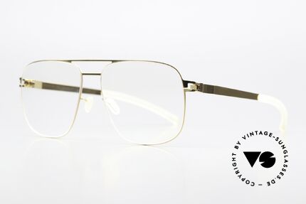 Mykita Louis Herrenbrille No1 Collection, Farbcode 013 = "Glossy Gold" with clear DEMO lenses, Passend für Damen