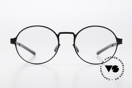 Mykita Ninni Runde Brille Klassisch Schwarz, Brille der Decades-Kollektion (2012 - 2014 gefertigt), Passend für Herren und Damen