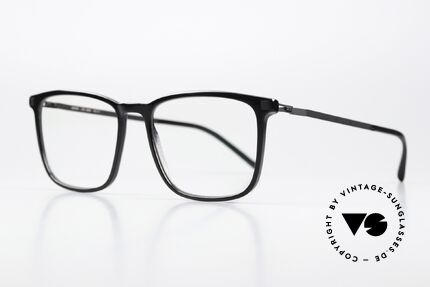 Mykita Amak Eckige Brille In Schwarz, Azetat-Front mit charakteristischen Mykita-Bügeln!, Passend für Herren und Damen