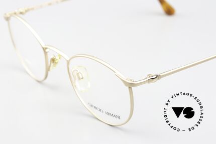 Giorgio Armani 132 47mm Vintage Brille Mattgold, mattgoldene Metall-Fassung in SMALL Größe 47-19, Passend für Herren