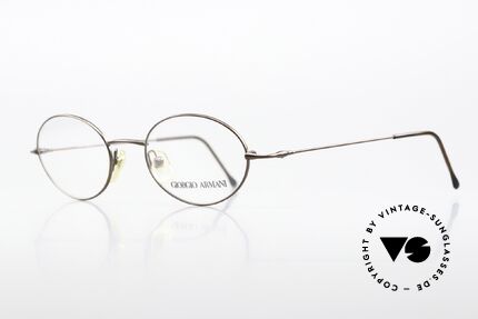 Giorgio Armani 281 Ovale Vintage Brille No Retro, Metallrahmen mit edler bronze-brauner Lackierung, Passend für Herren und Damen