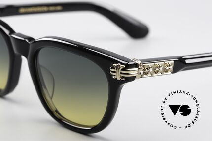 Chrome Hearts Smoke Show Azetat Sonnenbrille 18k Gold, mit kostbar 18kt vergoldeten Dekor-Elementen, Passend für Herren und Damen