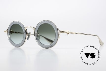 Chrome Hearts Cliticism Runde Luxus Sonnenbrille, SLT = Slate / GP = Gold-Plated Kolorierung, Passend für Herren und Damen