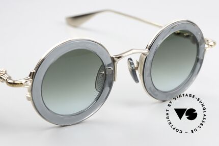Chrome Hearts Cliticism Runde Luxus Sonnenbrille, elegante ZEISS Sonnengläser in grün-Verlauf, Passend für Herren und Damen
