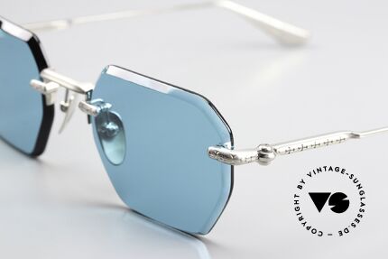 Chrome Hearts Hole Shot Sonnenbrille Randlos Titan, Aquamarine Sonnengläser mit Facettenschliff, Passend für Herren und Damen