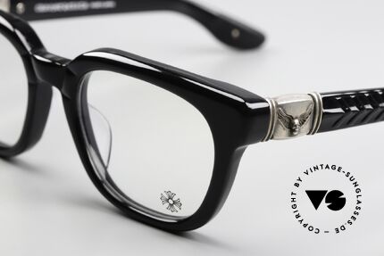 Chrome Hearts Well Hell Yeah Herrenbrille Mit Totenkopf, 'Mahalia' Totenkopf-Dekor in 925 Sterling Silber, Passend für Herren