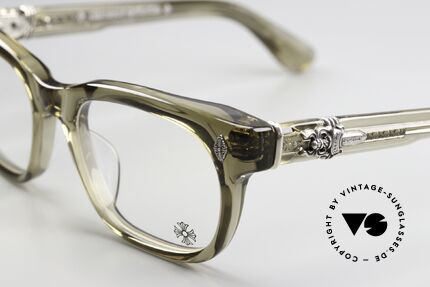 Chrome Hearts Dooable Dicke Azetatbrille Herren, Bügeldekor aus 925 Sterling Silber (wie immer), Passend für Herren