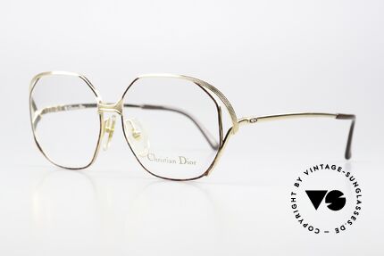 Christian Dior 2476 80er Brille Vergoldet Ladies, vergoldeter Metallrahmen mit "Kastanien" Akzenten, Passend für Damen