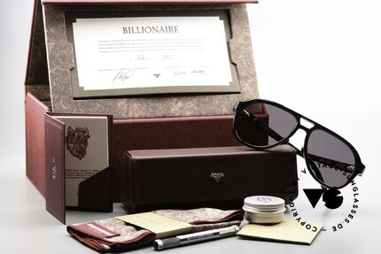 Jacques Marie Mage Billionaire Büffelhorn Aviator Brille, Größe: large, Passend für Herren