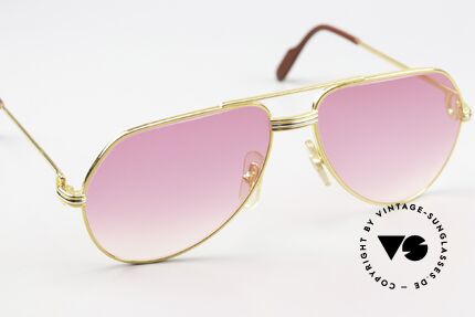 Cartier Vendome LC - S 80er Mode Pinkes Sonnenglas, absolute Luxus-Fassung (22kt vergoldet) im Pilotenstil, Passend für Herren und Damen